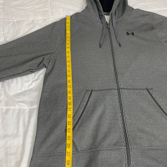 Under Armour Men’s XL Full Zip Hoodie Silver Grey 100% Polyester Athletic Style - Picture 12 of 15